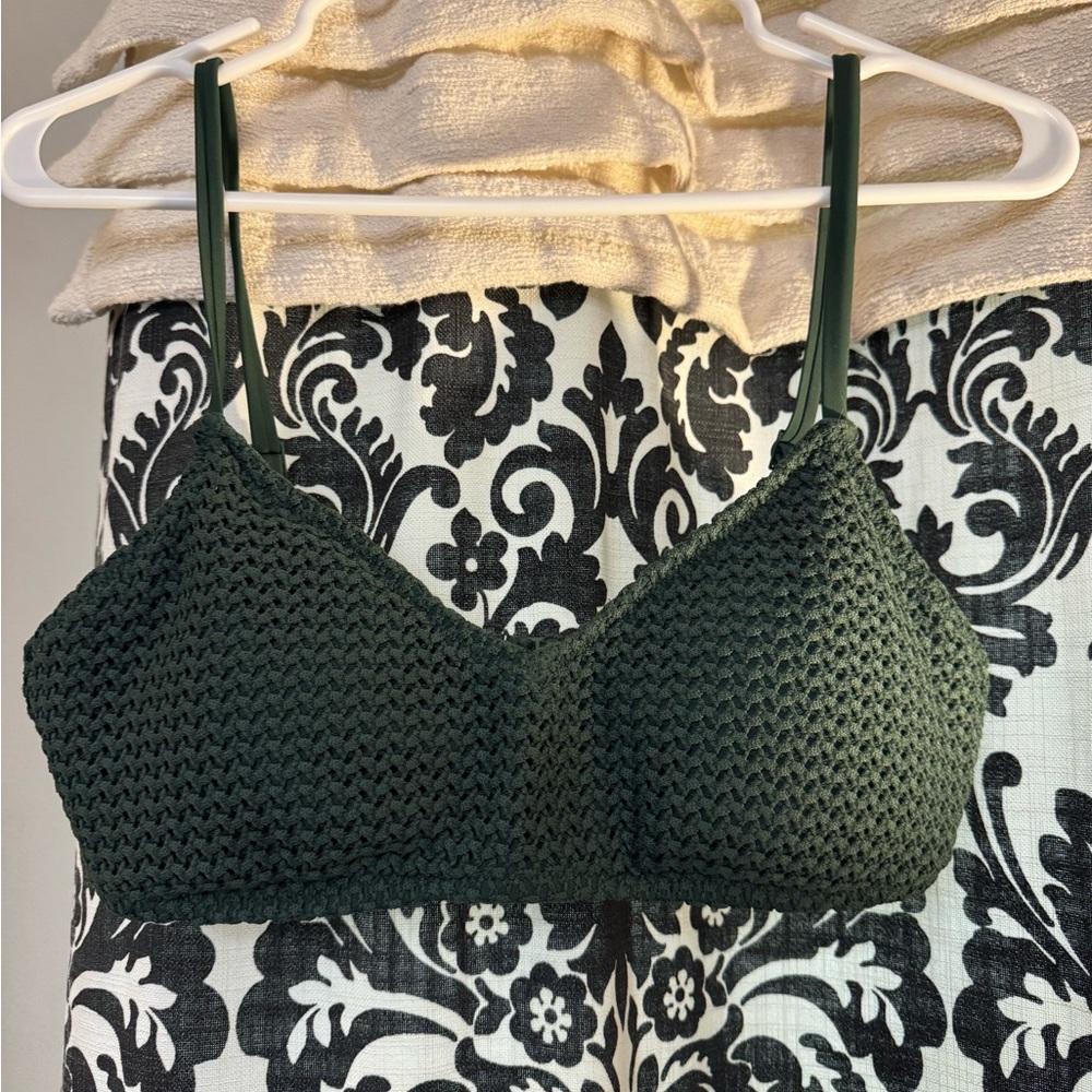 Aerie Forest Green Crochet Bralette